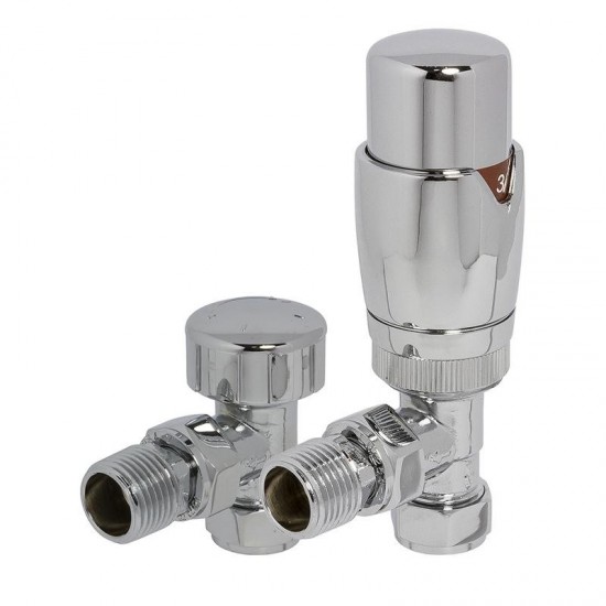 COMAP 05923 Chrome Angled Thermostatic Radiator Valve