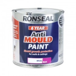 Ronseal 6 Year Anti Mould Paint - Matt White - 2.5L