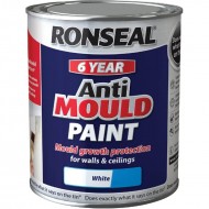 Ronseal 6 Year Anti Mould Paint - Silk White - 2.5L