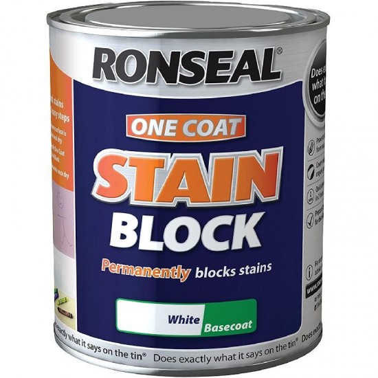 Ronseal One Coat Stain Block - White - 2.5L