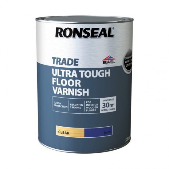 Ronseal Ultra Tough Floor Varnish - Satin - 5L