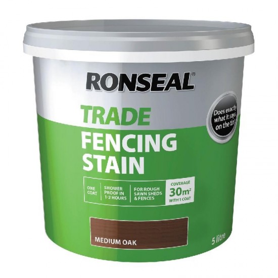 Ronseal Trade Fencing Stain - Medium Oak - 5L