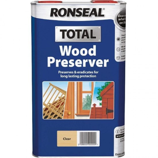 Ronseal Total Wood Preserver - Clear - 5L