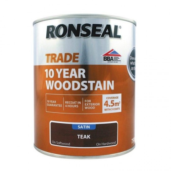 Ronseal Trade 10yr Woodstain - Teak - 2.5L