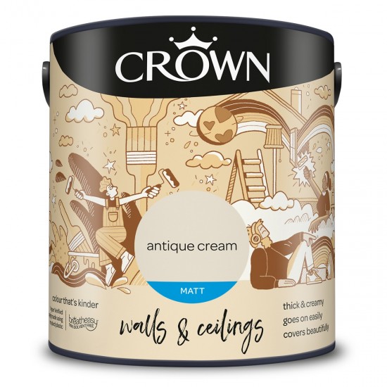 Crown Matt Breatheasy Solvent Free - Antique Cream - 2.5L