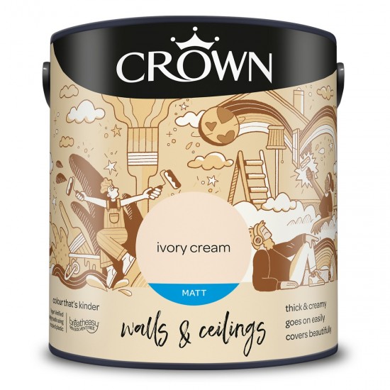 Crown Matt Breatheasy Solvent Free - Ivory Cream - 2.5L