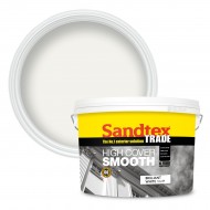 Sandtex Highcover Smooth Masonary Paint - Brilliant White - 10L