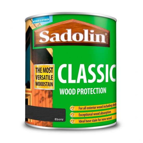 Sadolin Classic All Purpose Woodstain - Ebony - 1L