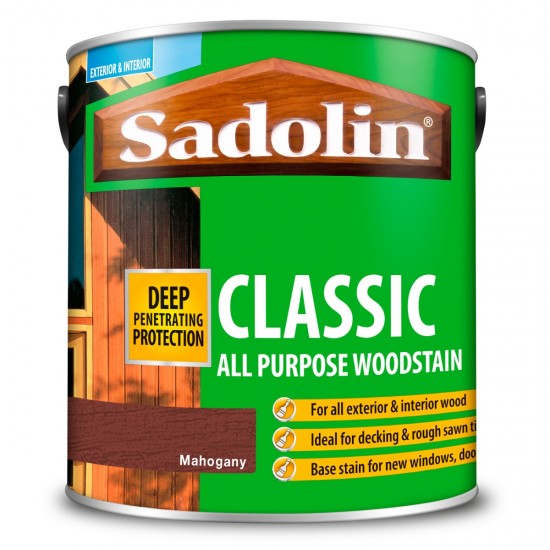 Sadolin Classic All Purpose Woodstain - Mahogany - 2.5L