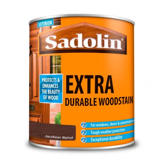 Sadolin Extra Durable Woodstain - Jacobean Walnut - 1L