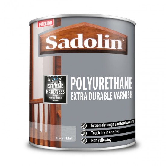 Sadolin Polyurethane Extra Durable Varnish - Clear Matt - 1L