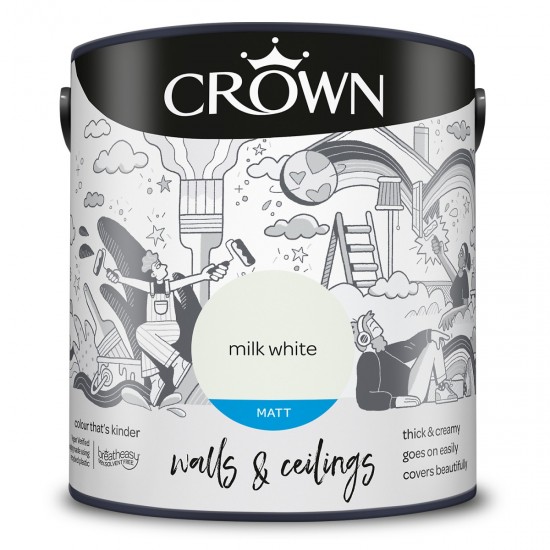 Crown Matt Breatheasy Solvent Free - Milk White - 2.5L