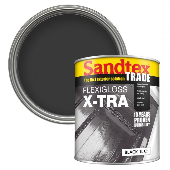 Sandtex Flexigloss X-Tra - Black - 1L