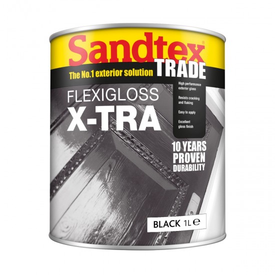 Sandtex Flexigloss X-Tra - Black - 1L