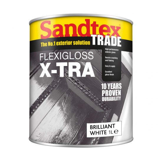 Sandtex Flexigloss X-Tra - Brilliant White - 1L