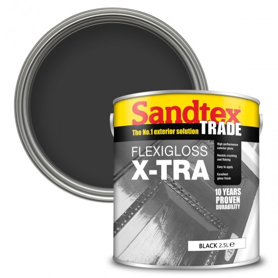 Sandtex Flexigloss X-Tra - Black - 2.5L