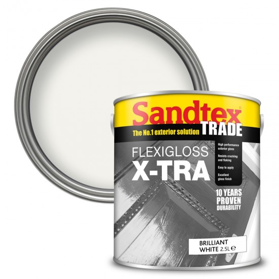 Sandtex Flexigloss X-Tra - Brilliant White - 2.5L