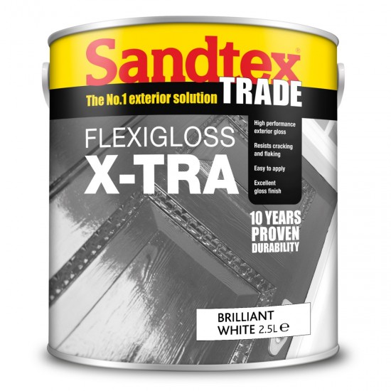 Sandtex Flexigloss X-Tra - Brilliant White - 2.5L