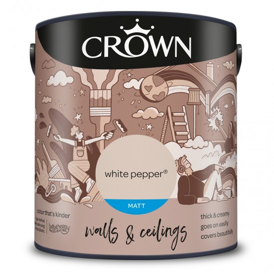 Crown Matt Breatheasy Solvent Free - White Pepper - 2.5L