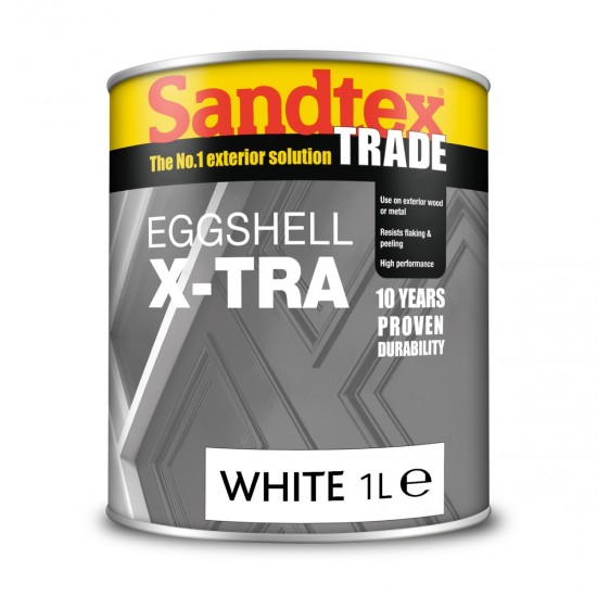 Sandtex Eggshell X-Tra - White - 1L
