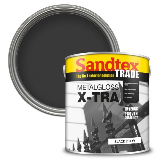 Sandtex Metalgloss X-Tra - Black - 2.5L