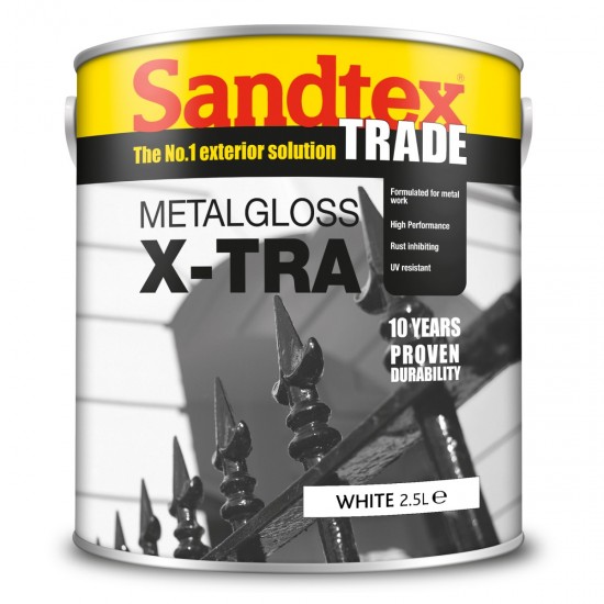 Sandtex Metalgloss X-Tra - White - 2.5L