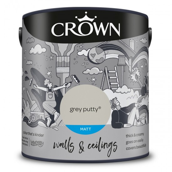 Crown Matt Breatheasy Solvent Free - Grey Putty - 2.5L