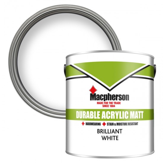 Macpherson Durable Acrylic Matt - Brilliant White - 2.5L