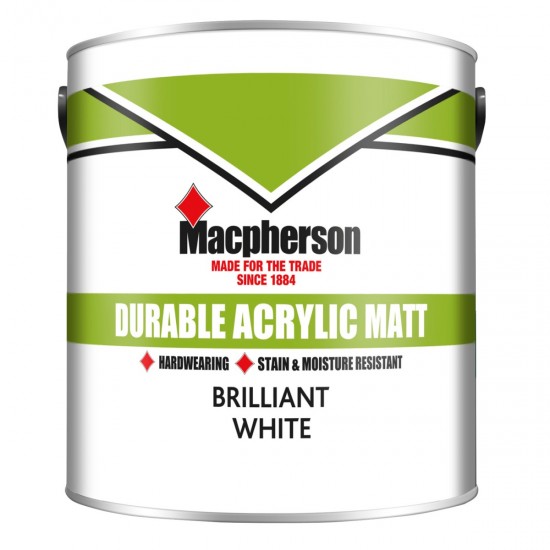 Macpherson Durable Acrylic Matt - Brilliant White - 2.5L