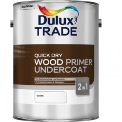 Dulux Trade 5L Quick Dry Wood Primer Undercoat - White Finish
