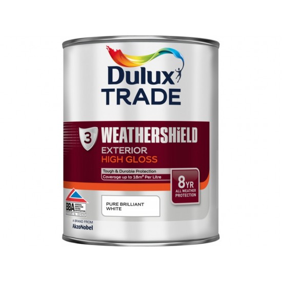 Dulux Trade 1L Weathershield Exterior - Brilliant White