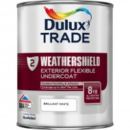 Dulux Trade 1L Weathershield Exterior Flexible Undercoat - Brilliant White - 1L