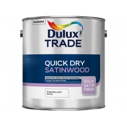 Dulux Trade 5L Quick Dry Satinwood - Pure Brilliant White Finish