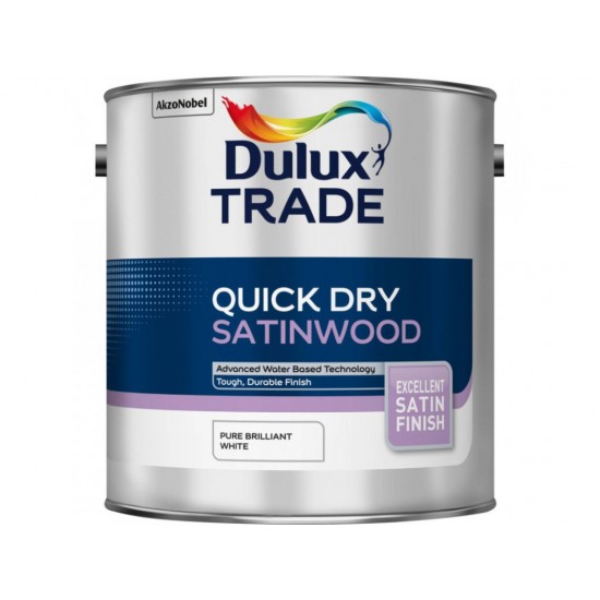 Dulux Trade 5L Quick Dry Satinwood - Pure Brilliant White Finish