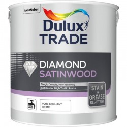 Dulux Trade 2.5L Diamond Satinwood - Pure Brilliant White Finish