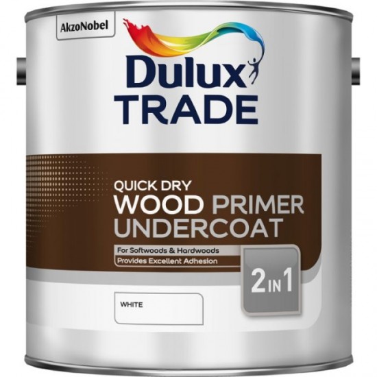 Dulux Trade 2.5L Quick Dry Wood Primer Undercoat - White Finish
