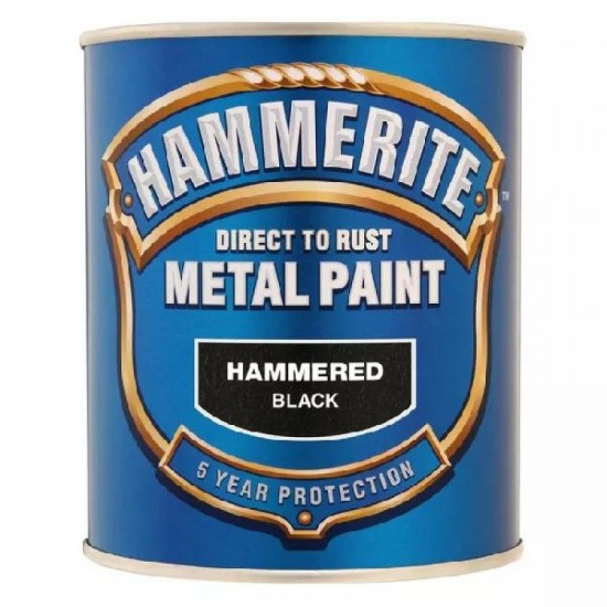 Hammerite Metal Paint Hammered - Black - 750ml