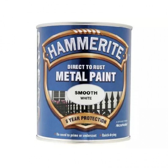 Hammerite 750ml Metal Paint - Smooth White Finish