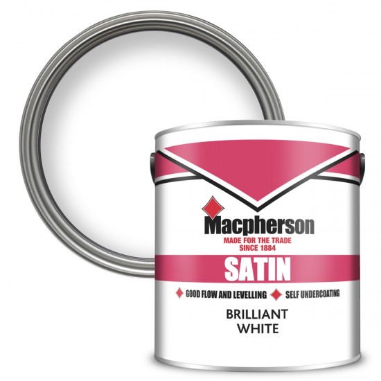 Macpherson Satin Finish Paint - Brilliant White - 2.5L