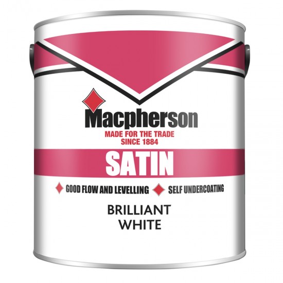Macpherson Satin Finish Paint - Brilliant White - 2.5L