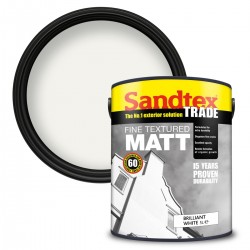 Sandtex Fine Textured Masonry Paint - Brilliant white - 5L