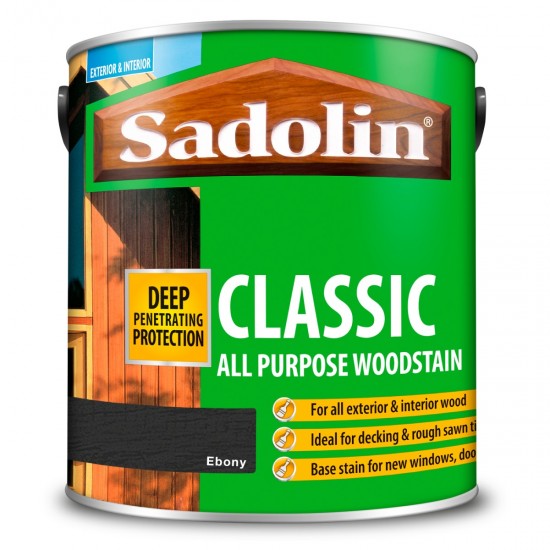 Sadolin Classic All Purpose Woodstain - Ebony - 2.5L