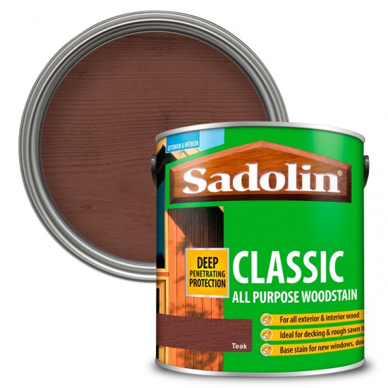 Sadolin Classic All Purpose Woodstain - Teak - 2.5L