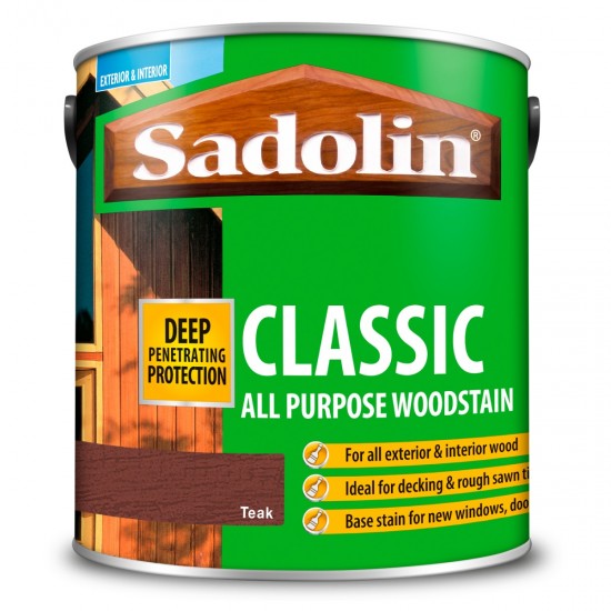 Sadolin Classic All Purpose Woodstain - Teak - 2.5L