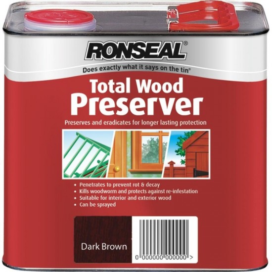 Ronseal Trade Total Wood Preserver - Dark Brown - 5L