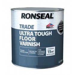Ronseal Trade Ultra Tough Floor Varnish - Clear Satin - 2.5L