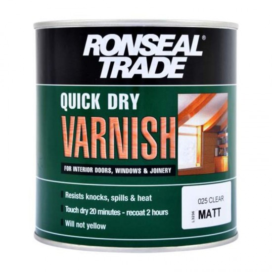 Ronseal Trade Quick Dry Interior Varnish - Clear Matt - 750mm