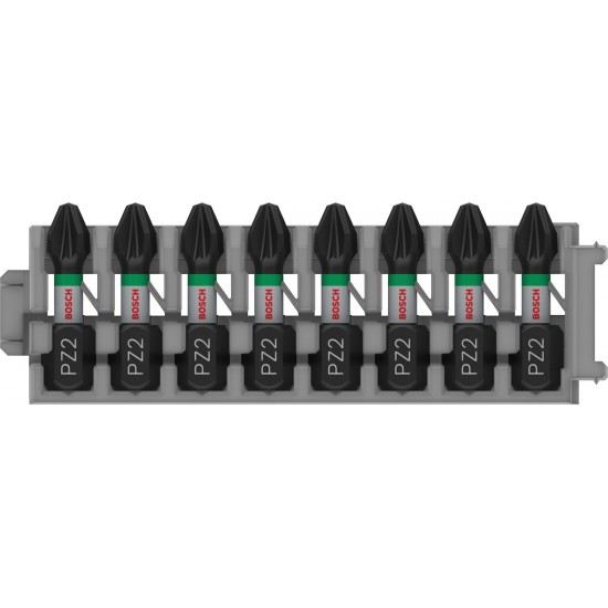 Bosch 8 Piece Impact Control Scrtewdriver Bit Set - PZ2 - 25mm