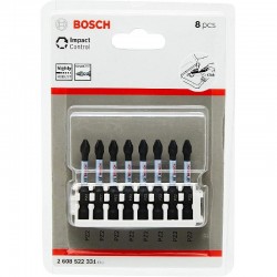 Bosch 8 Piece Impact Control Scrtewdriver Bit Set - PZ2 - 50mm