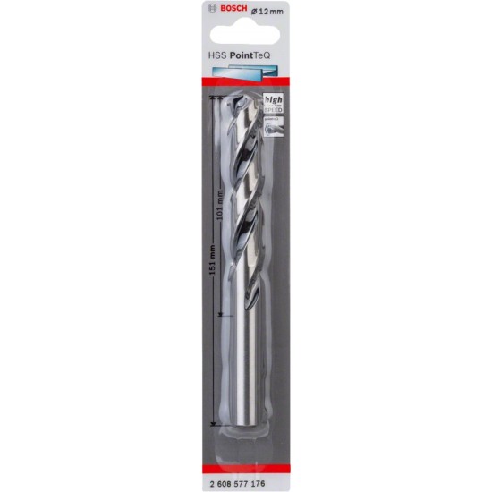 Bosch HSS PointTeQ Drill Bit - 12mm x 101mm x 151mm